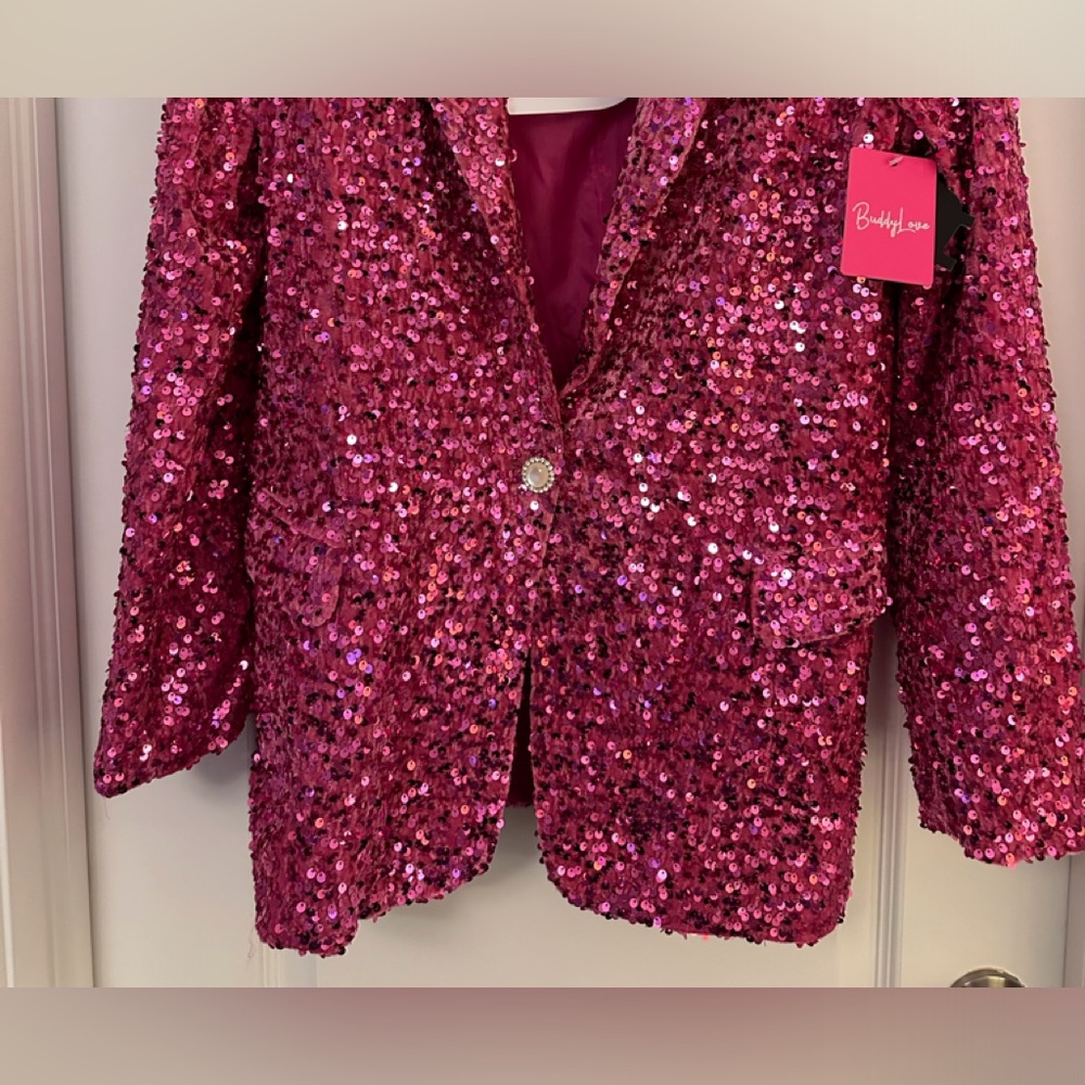 Buddy Love pink sequin blazer